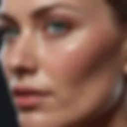 Close-up of skin texture showing signs of aging