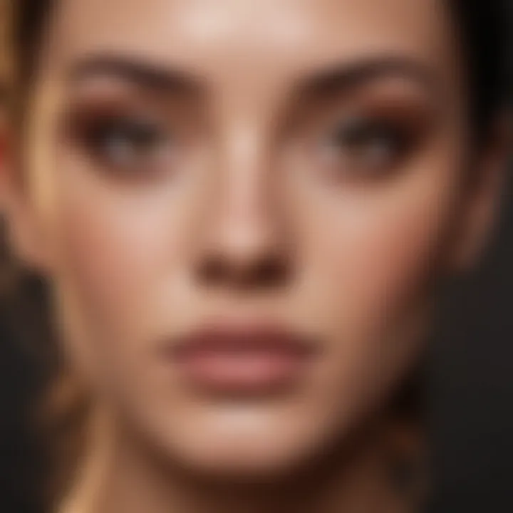 A color palette showcasing different foundation shades.