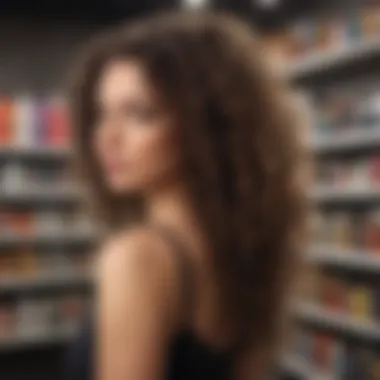 Curly Hair Detanglers Display A variety of detanglers specifically formulated for curly hair on a store shelf