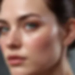 Close-up of delicate skin with eczema patches