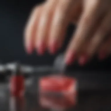 Essential Tools for Hot Gel Nails Tools and products essential for applying hot gel nails neatly arranged