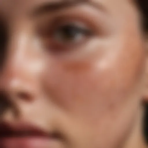 Close-up view of skin with hyperpigmentation patches