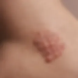 Close-up of ingrown hair bumps on skin
