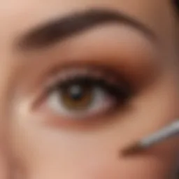 Close-up view of an applicator brush for lash growth serum