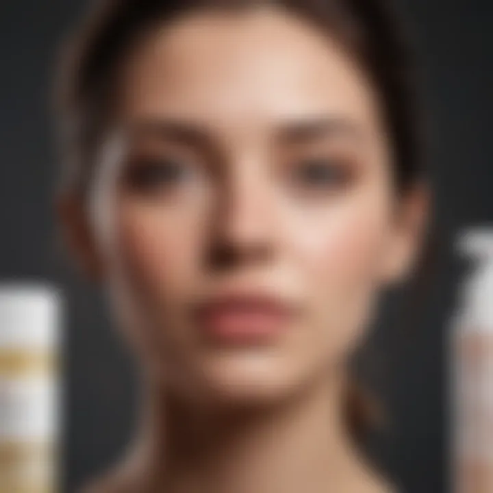 Illustration depicting non-comedogenic products suitable for acne-prone skin.