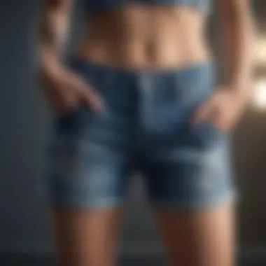 Accessorizing Relaxed Fit Denim Shorts A variety of accessories paired with relaxed fit denim shorts