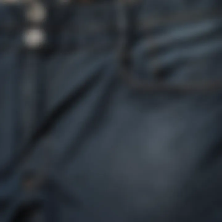 Close-up of relaxed fit denim shorts showing quality fabric and stitching