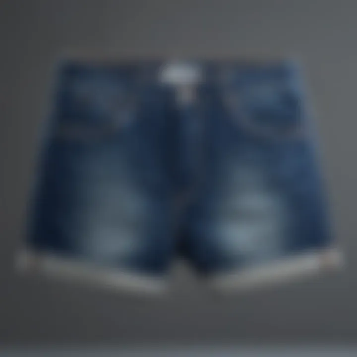 Eco-friendly relaxed fit denim shorts on display