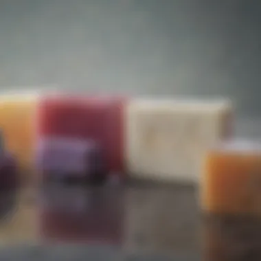Soaps with Active Ingredients for Acne Control A beautifully arranged selection of soaps featuring various active ingredients.