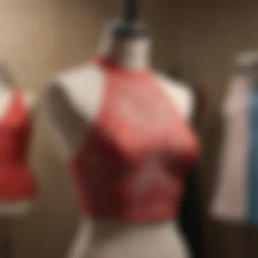 A stylish Abercrombie halter top displayed on a mannequin, showcasing its elegant design.