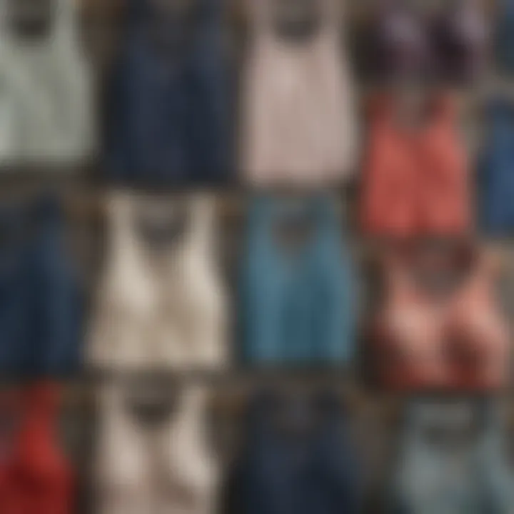A collage featuring various Abercrombie halter tops in different colors and patterns.