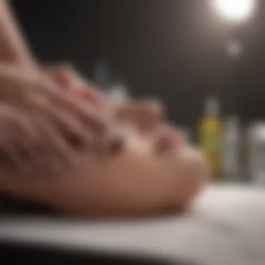 Aesthetician Preparations for Waxing A professional aesthetician preparing waxing supplies