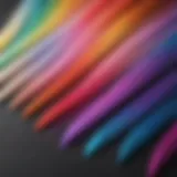 A vibrant array of unicorn hair colors displayed in a spectrum chart