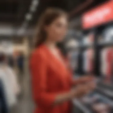 A woman happily checking out online with discounts applied