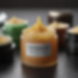 Texture of various hair wax products