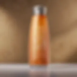 A close-up view of a vibrant shampoo bottle designed for toning blonde hair.