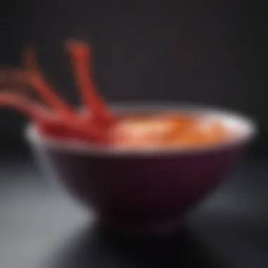 Close-up of vibrant vegan hair dye in a bowl