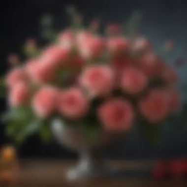 Luxurious floral arrangement showcasing preserved roses in various hues