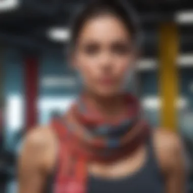 Elegant workout scarf showcasing vibrant colors and patterns