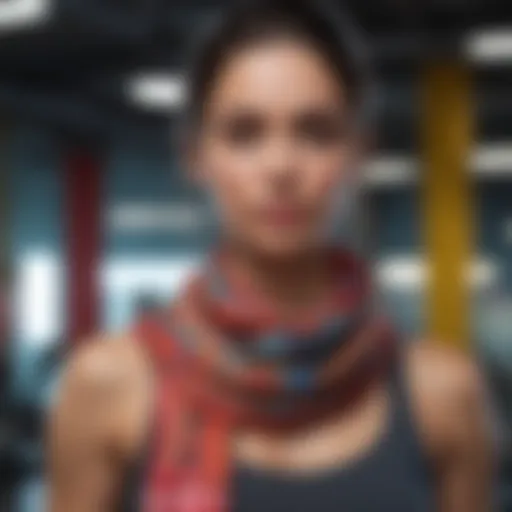 Elegant workout scarf showcasing vibrant colors and patterns