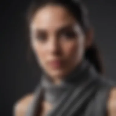 Close-up of a scarf demonstrating moisture retention properties
