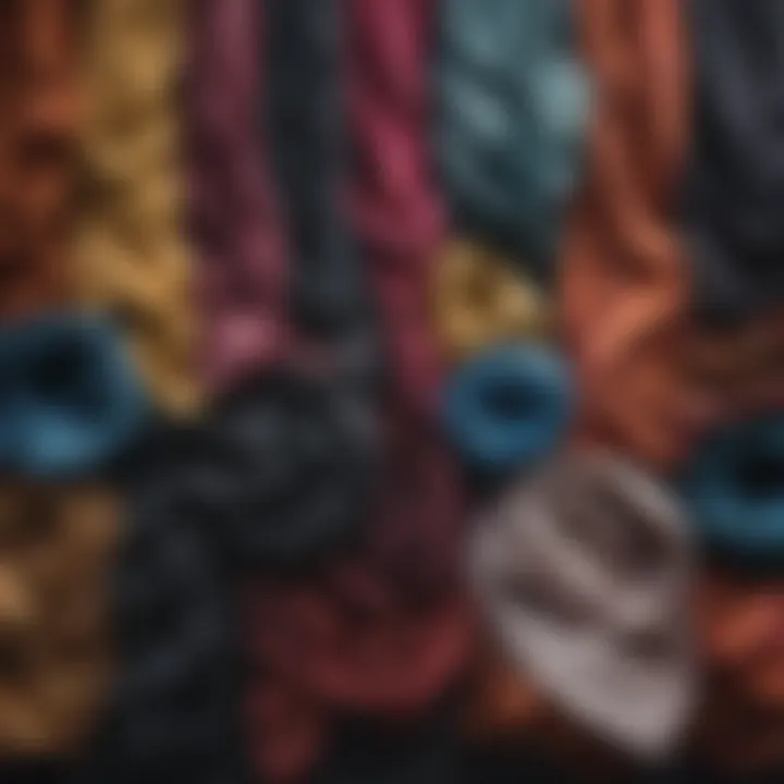Variety of workout scarves displayed in different styles